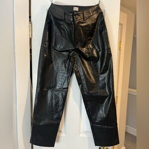 Faux snakeskin pants